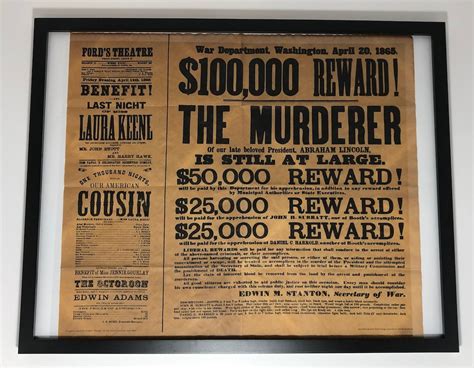 john wilkes booth wanted poster original|The Most Wanted Man in America 